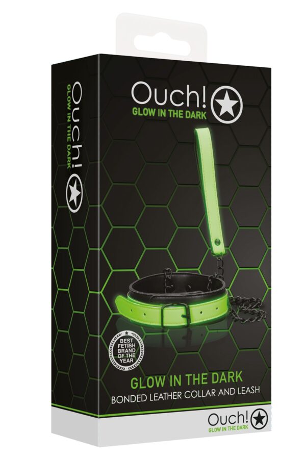 Collier et laisse phosphorescents – Ouch - 94edenstreet.com - sexshop en ligne