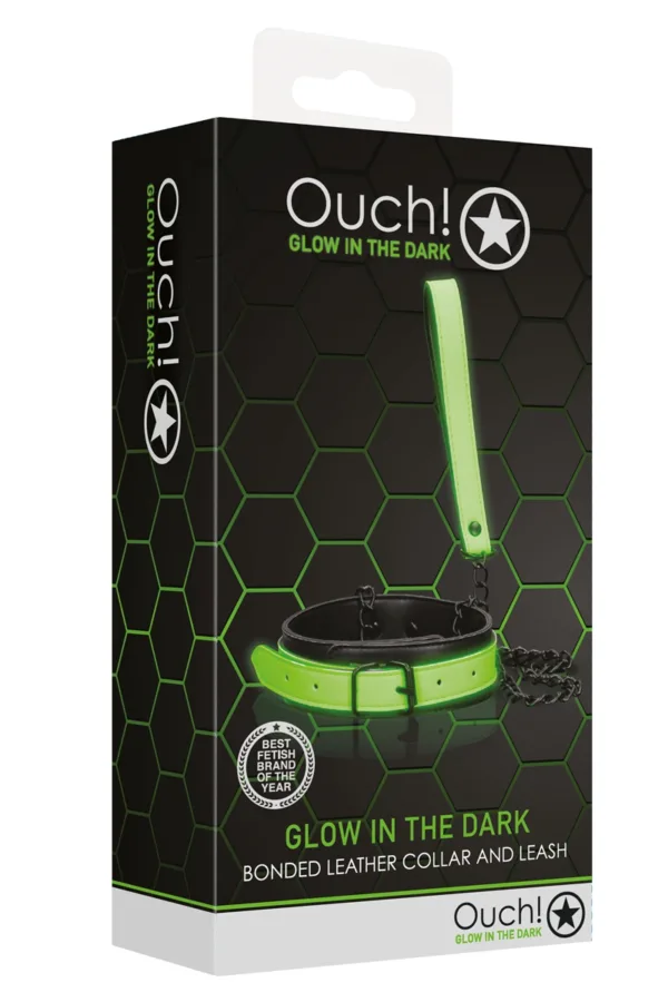 Collier et laisse phosphorescents – Ouch - 94edenstreet.com - sexshop en ligne