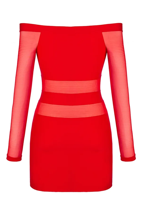 Robe rouge V-9299 – Axami - 94edenstreet.com - sexshop en ligne