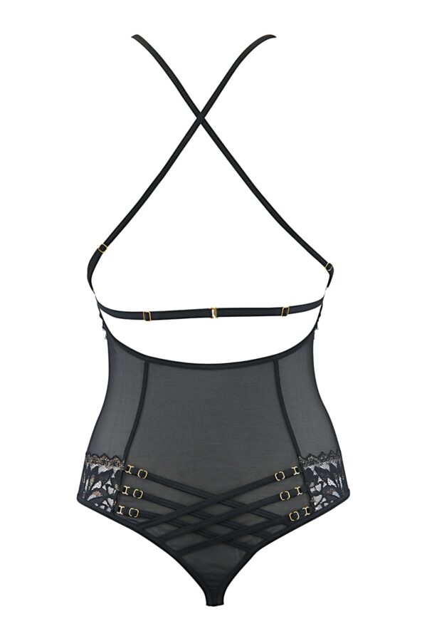 Body string tulle et dentelle noir V-10100 – Axami - 94edenstreet.com - sexshop en ligne