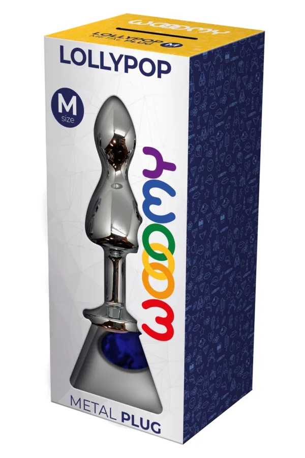 Plug bijou Lollypop bleu M – Wooomy - 94edenstreet.com - sexshop en ligne