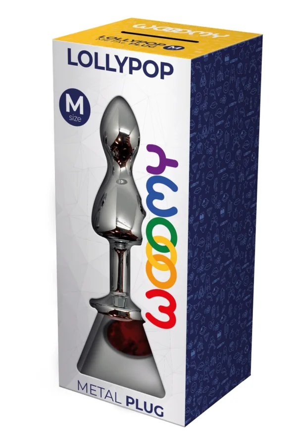 Plug bijou Lollypop rouge M – Wooomy - 94edenstreet.com - sexshop en ligne