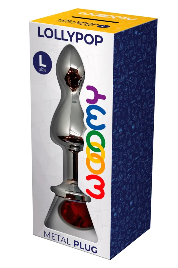 Plug bijou Lollypop rouge L – Wooomy - 94edenstreet.com - sexshop en ligne