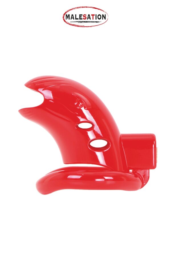 Cage de chasteté ABS rouge – Malesation - 94edenstreet.com - sexshop en ligne