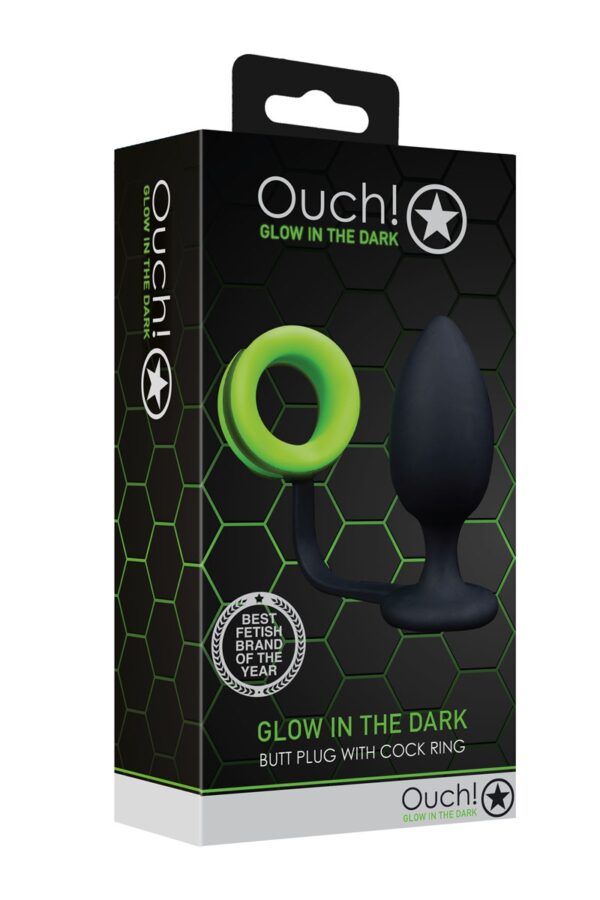 Plug avec cockring phosphorescent – Ouch - 94edenstreet.com - sexshop en ligne
