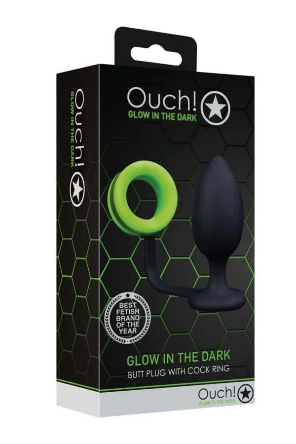 Plug avec cockring phosphorescent – Ouch - 94edenstreet.com - sexshop en ligne