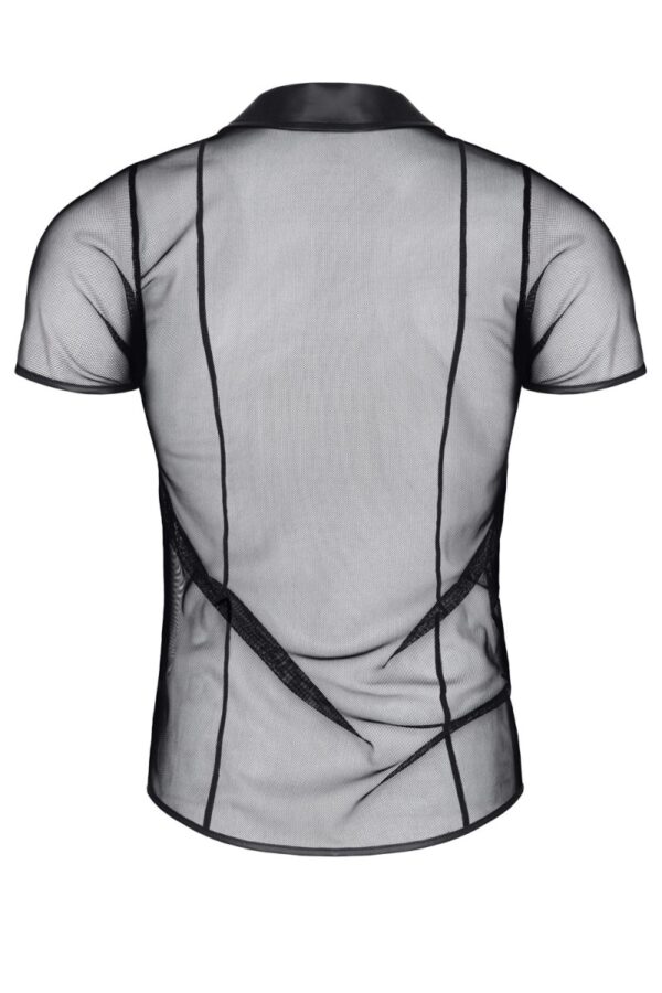 Polo en maille noire transparente – Regnes - 94edenstreet.com - sexshop en ligne