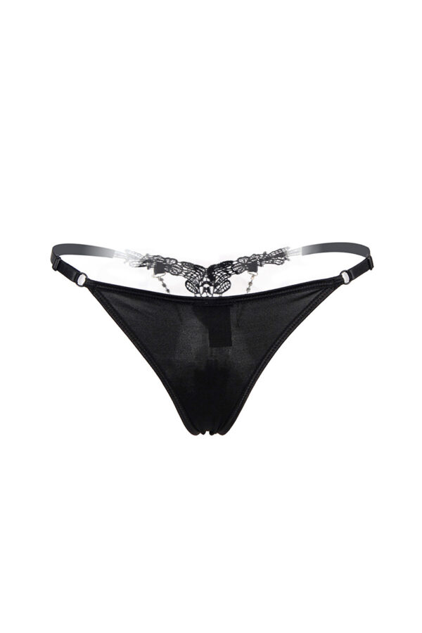 String ouvert à strass noir – Image 3