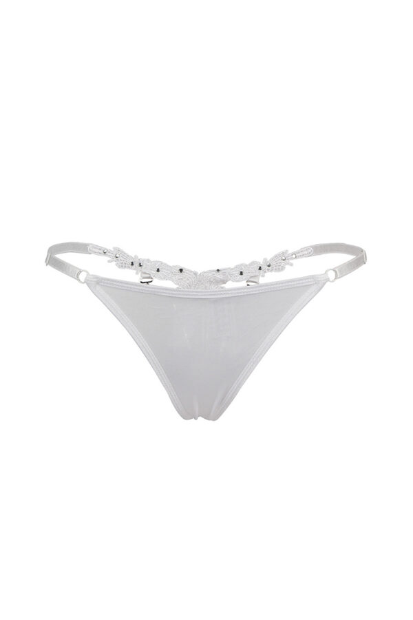 String ouvert à strass blanc - 94edenstreet.com - sexshop en ligne