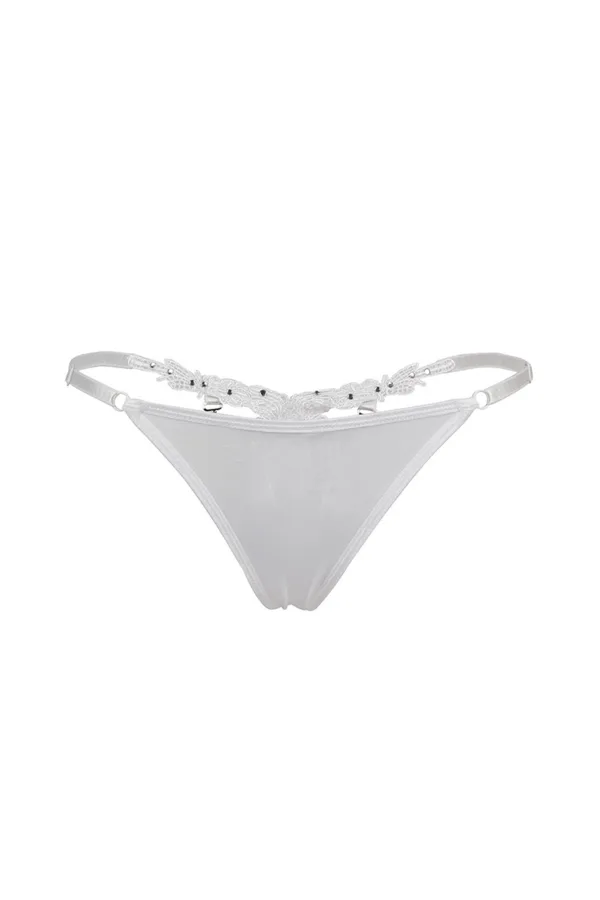 String ouvert à strass blanc - 94edenstreet.com - sexshop en ligne