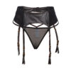 Porte-jarretelles wetlook avec string noir - 94edenstreet.com - sexshop en ligne