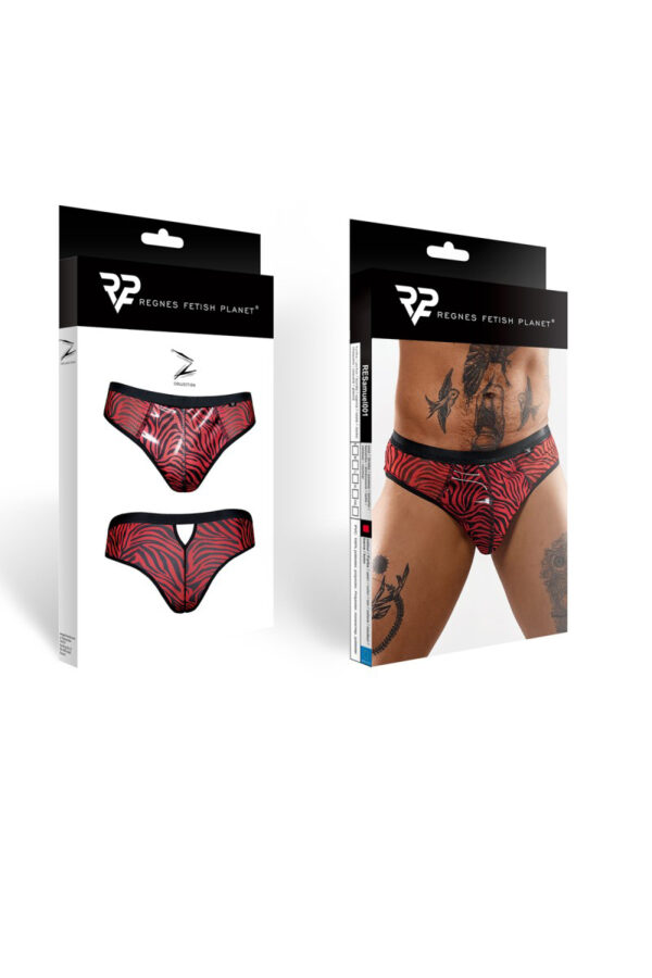 Slip type brésilien zébré rouge et noir – Regnes - 94edenstreet.com - sexshop en ligne