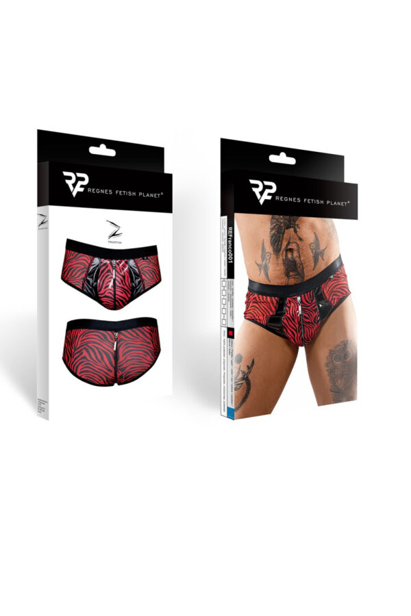Shorty à zip en tulle zébré – Regnes - 94edenstreet.com - sexshop en ligne