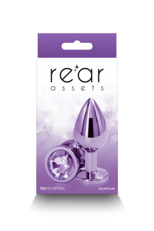Plug bijou aluminium chromé violet M - 94edenstreet.com - sexshop en ligne