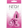 Plug bijou aluminium chromé rose M - 94edenstreet.com - sexshop en ligne