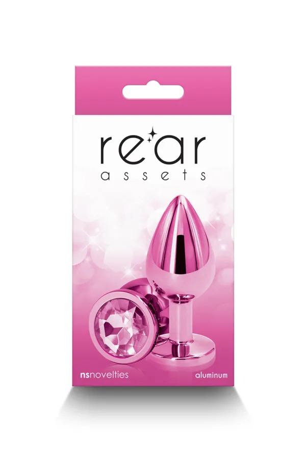 Plug bijou aluminium chromé rose M - 94edenstreet.com - sexshop en ligne
