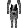 Combinaison corset Enigma F299 dentelle et wetlook - 94edenstreet.com - sexshop en ligne