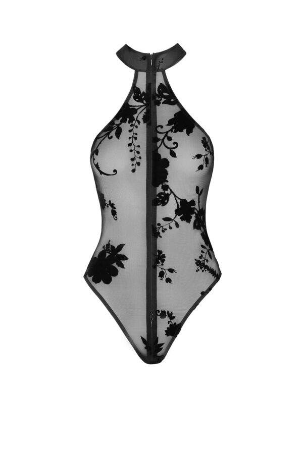 Body zippé Ego F314 tulle floqué - 94edenstreet.com - sexshop en ligne
