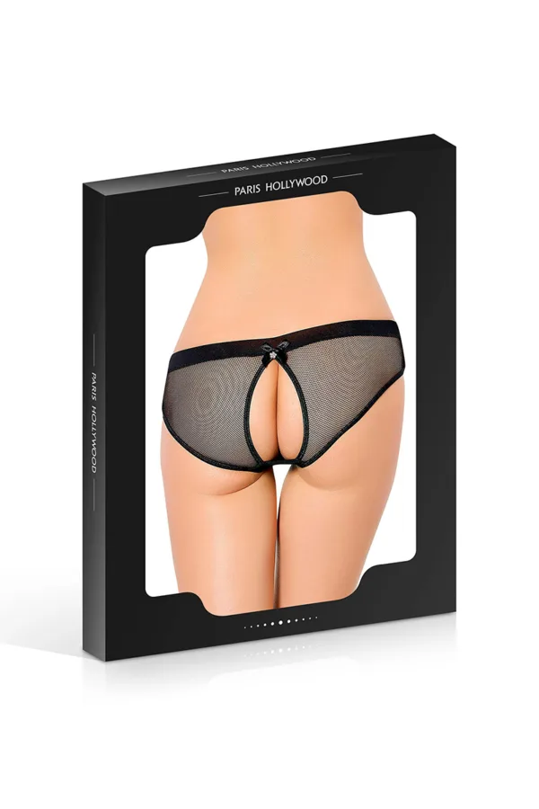 Culotte ouverte en résille noire - 94edenstreet.com - sexshop en ligne