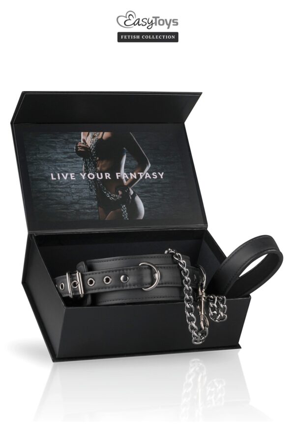 Collier fétichiste et laisse – Easytoys Fetish Collection - 94edenstreet.com - sexshop en ligne