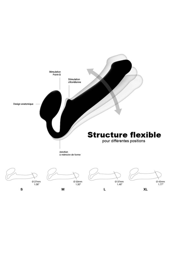 Gode ceinture strap-on noir XL – Image 3