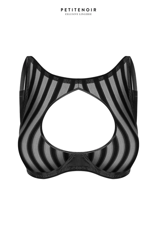 Soutien-gorge brassière tulle rayé - 94edenstreet.com - sexshop en ligne