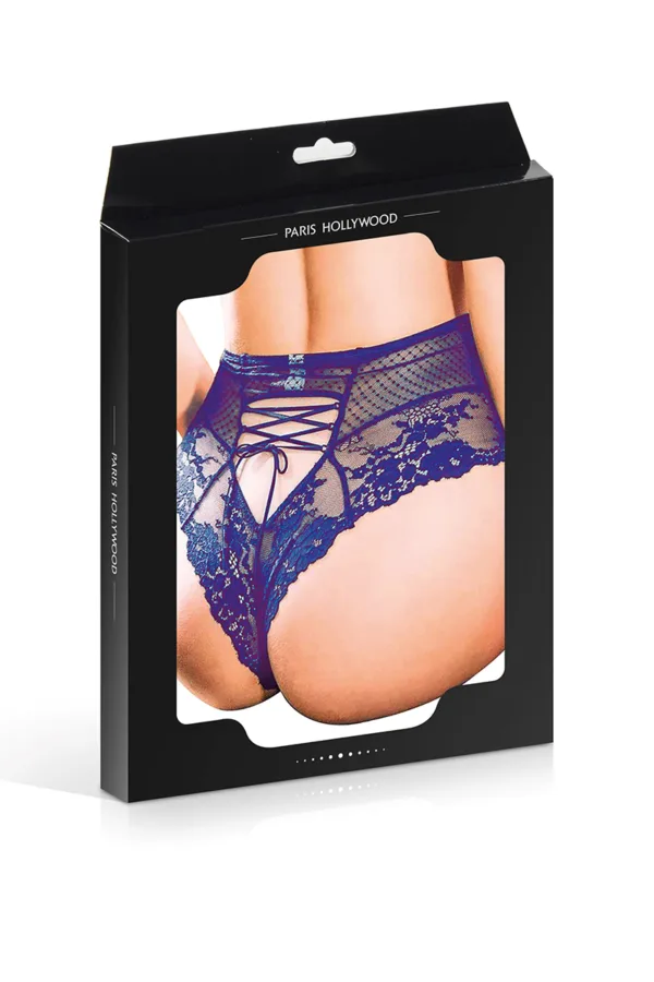Tanga sexy noir à laçage - 94edenstreet.com - sexshop en ligne