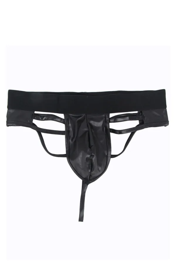String noir wetlook - 94edenstreet.com - sexshop en ligne