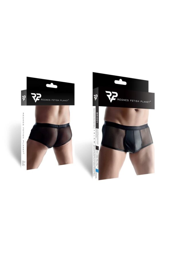 Boxer noir wetlook et mesh – Regnes - 94edenstreet.com - sexshop en ligne