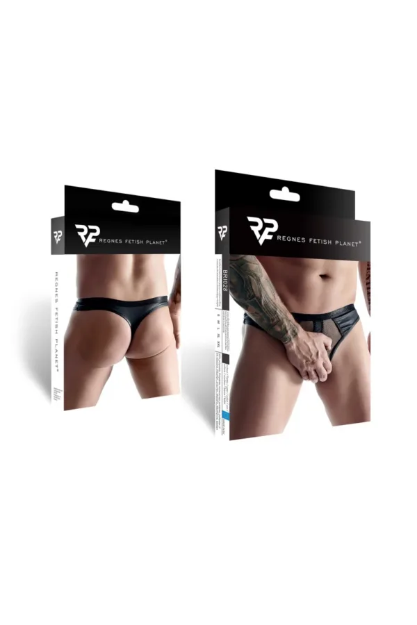 String noir wetlook et mesh – Regnes - 94edenstreet.com - sexshop en ligne