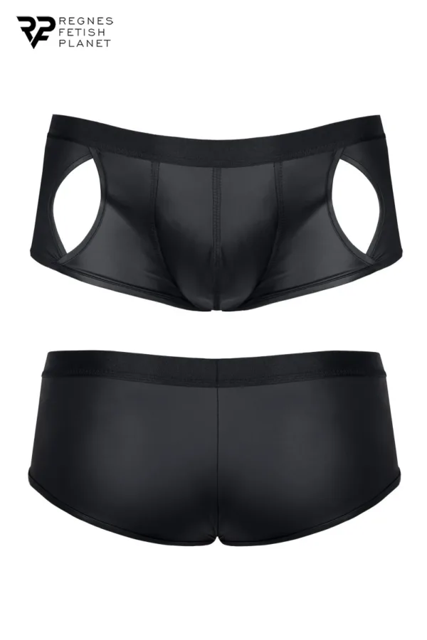 Shorty ouvert noir wetlook – Regnes - 94edenstreet.com - sexshop en ligne