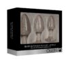 Set 3 plugs pailletés argentés en acrylique – Ouch! - 94edenstreet.com - sexshop en ligne