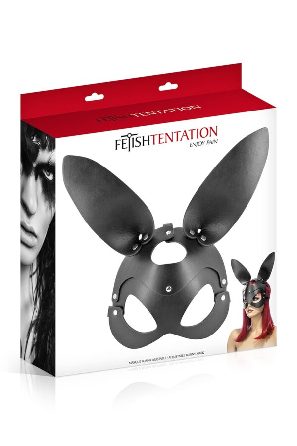 Masque bunny simili cuir réglable - Fetish Tentation – Image 3
