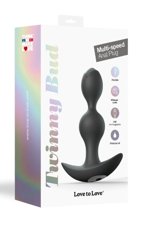 Plug anal vibrant Twinny Bud noir - 94edenstreet.com - sexshop en ligne