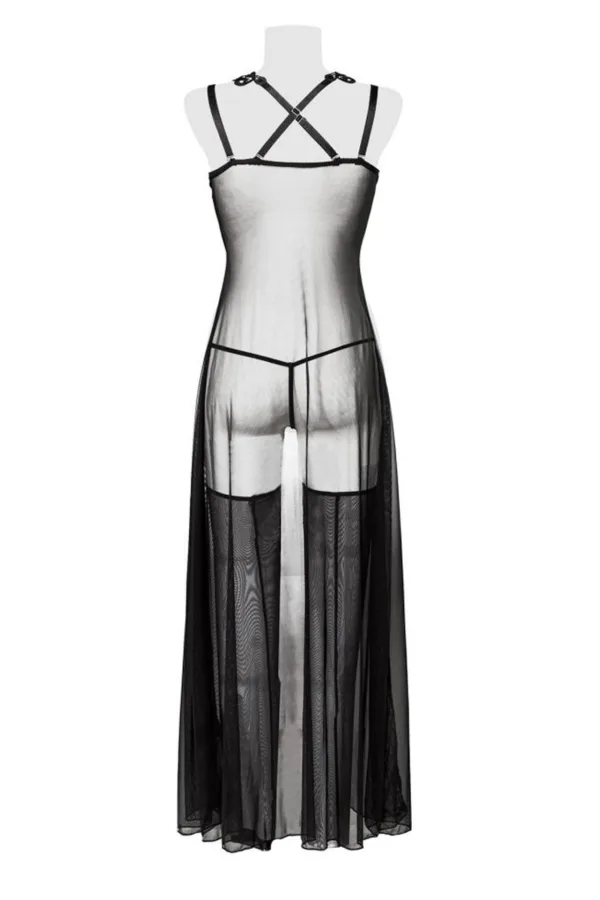 Set déshabillé tulle et dentelle 2 pièces – Grey Velvet - 94edenstreet.com - sexshop en ligne