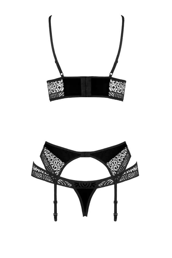 Ensemble à jarretelles Scarlet noir – Passion - 94edenstreet.com - sexshop en ligne