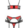 Ensemble à jarretelles Scarlet rouge – Passion - 94edenstreet.com - sexshop en ligne