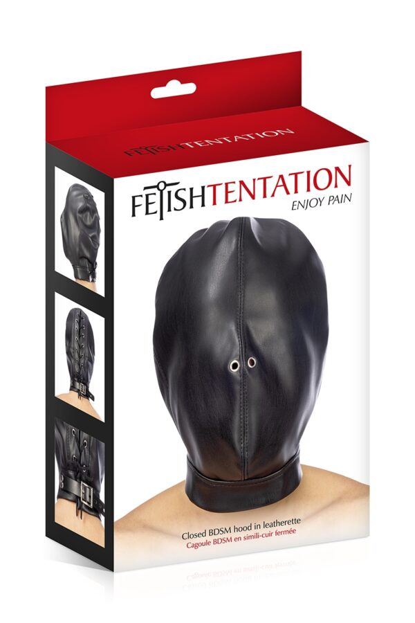 Cagoule BDSM fermée simili cuir - Fetish Tentation – Image 3