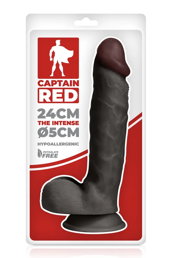 Gode réaliste The Intense Black 24 x 5 cm – Captain Red - 94edenstreet.com - sexshop en ligne