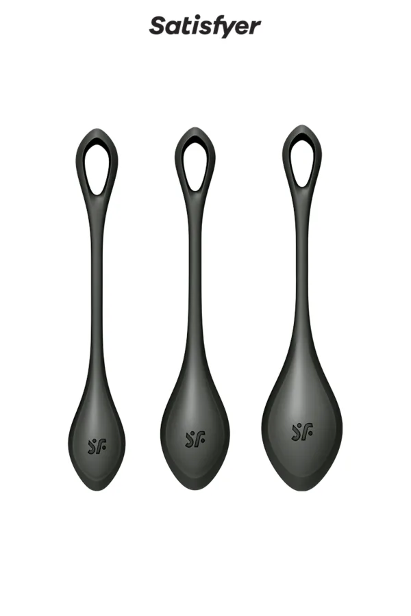 Kit d’entrainement pelvien Yoni Power 2 noir – Satisfyer - 94edenstreet.com - sexshop en ligne