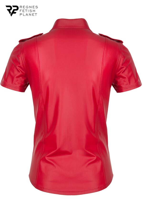 Chemise manches courtes wetlook rouge Carlo – Regnes - 94edenstreet.com - sexshop en ligne