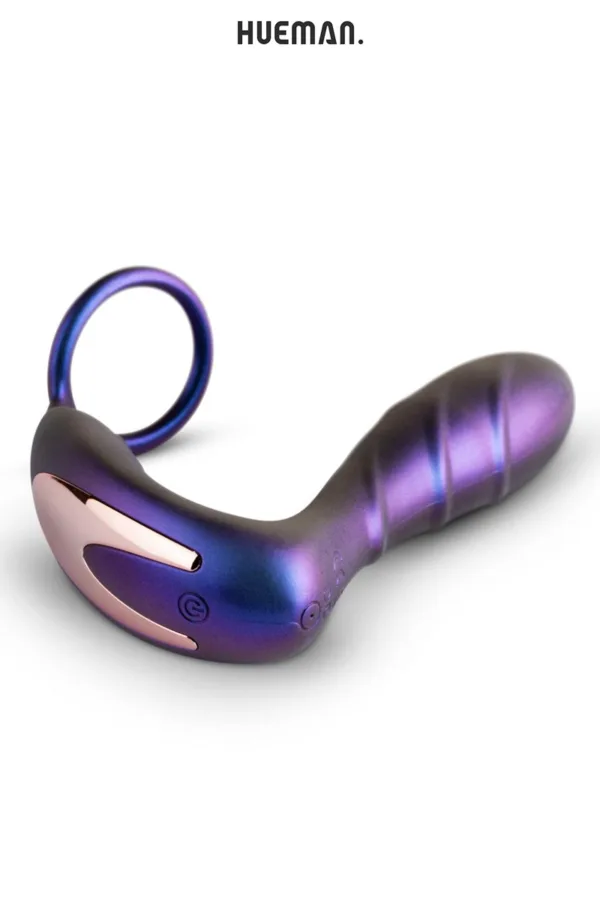 Plug vibrant et cockring Black Hole – Hueman - 94edenstreet.com - sexshop en ligne
