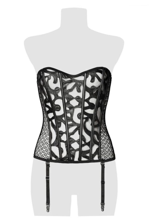 Corset bustier à jarretelles - Grey Velvet – Image 3