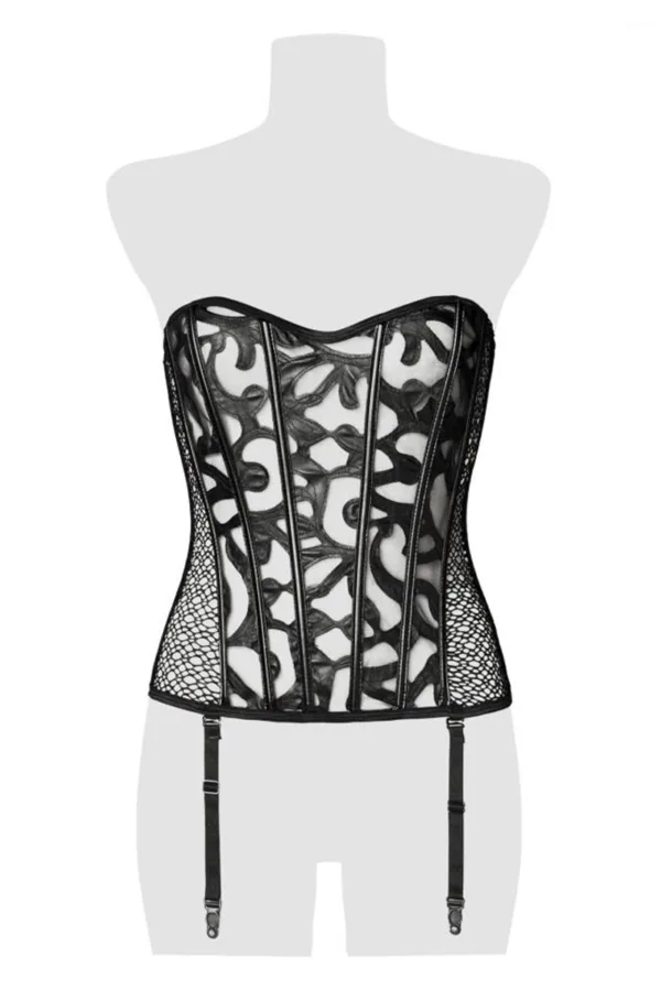 Corset bustier à jarretelles – Grey Velvet - 94edenstreet.com - sexshop en ligne
