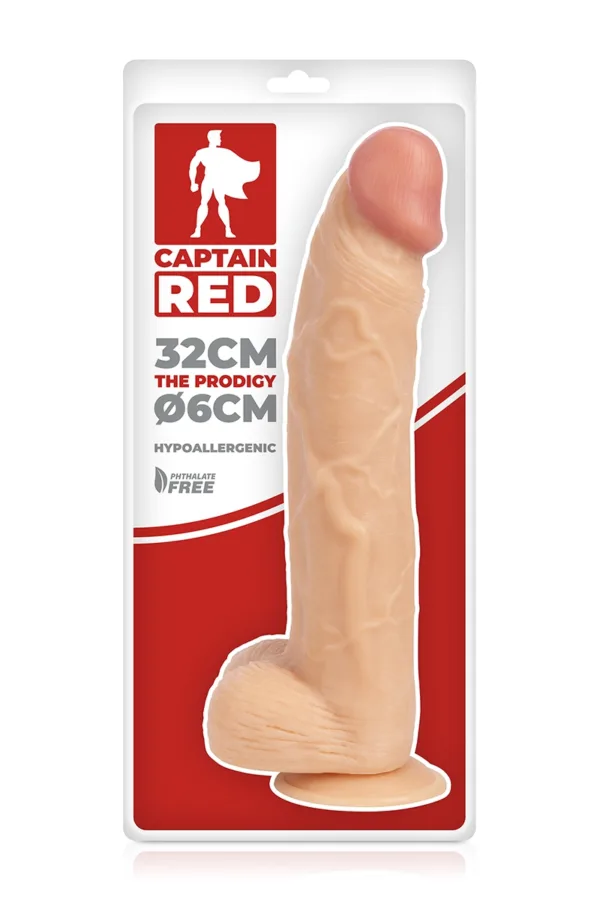 Gode XXL Prodigy 32 x 6 cm – Captain Red - 94edenstreet.com - sexshop en ligne