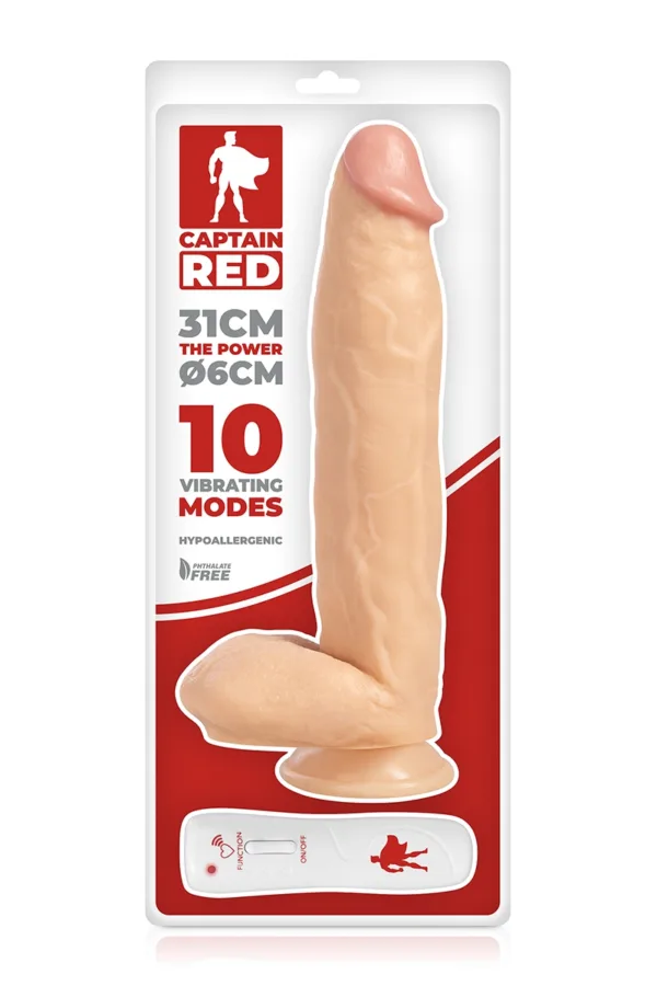 Vibro XXL The Power 31 x 6 cm – Captain Red - 94edenstreet.com - sexshop en ligne