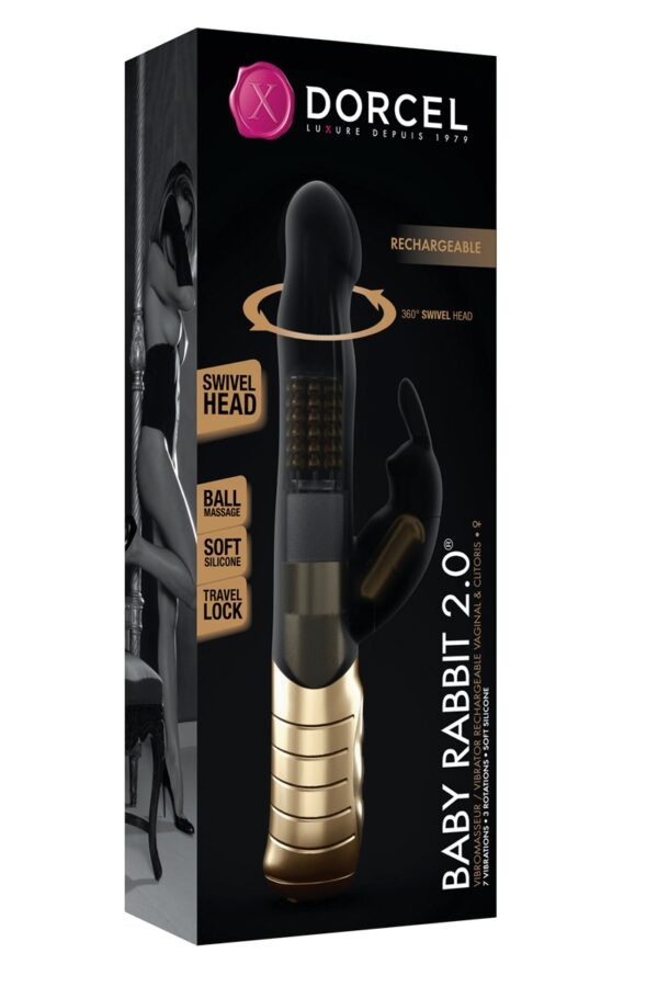 Vibro rechargeable Baby Rabbit noir 2.0 – Dorcel - 94edenstreet.com - sexshop en ligne