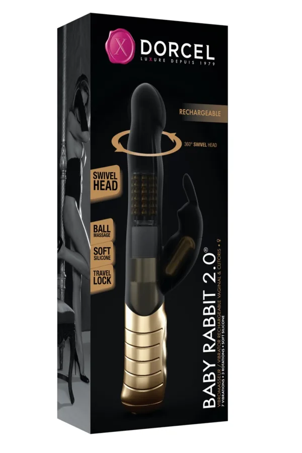 Vibro rechargeable Baby Rabbit noir 2.0 – Dorcel - 94edenstreet.com - sexshop en ligne