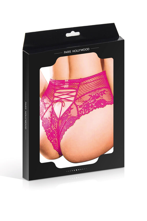 Tanga sexy rose à laçage – Image 4