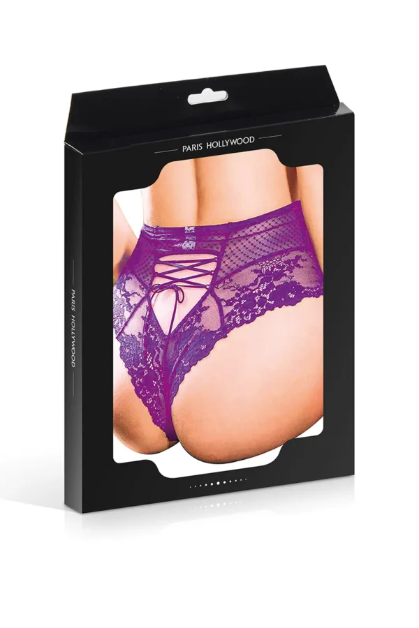 Tanga sexy pourpre à laçage - 94edenstreet.com - sexshop en ligne